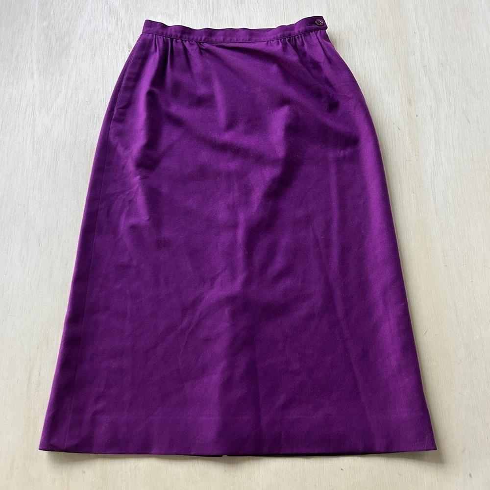 Vintage Pendleton Skirt Womens 10 Purple Wool A-Line Midi Lined High Rise USA